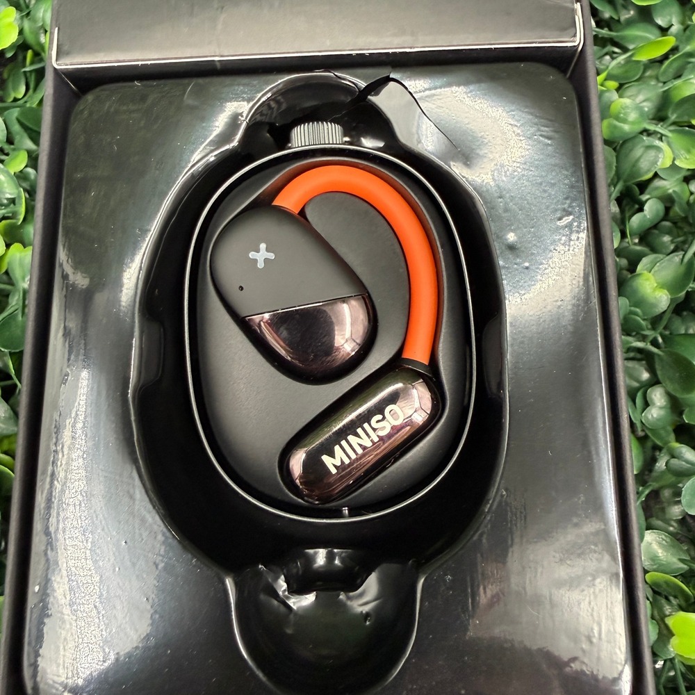 Miniso Wireless Earbud M99 Black Orange Bluetooth 5.4 HD Voice Open Ear Hook